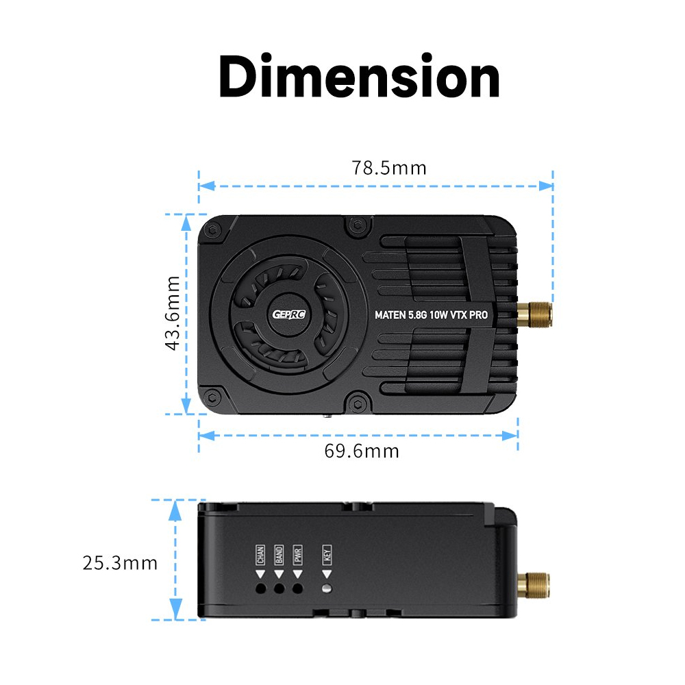 GEPRC MATEN 5.8G 10W VTX PRO 1 – Drone Transmitter recenzja i cena
